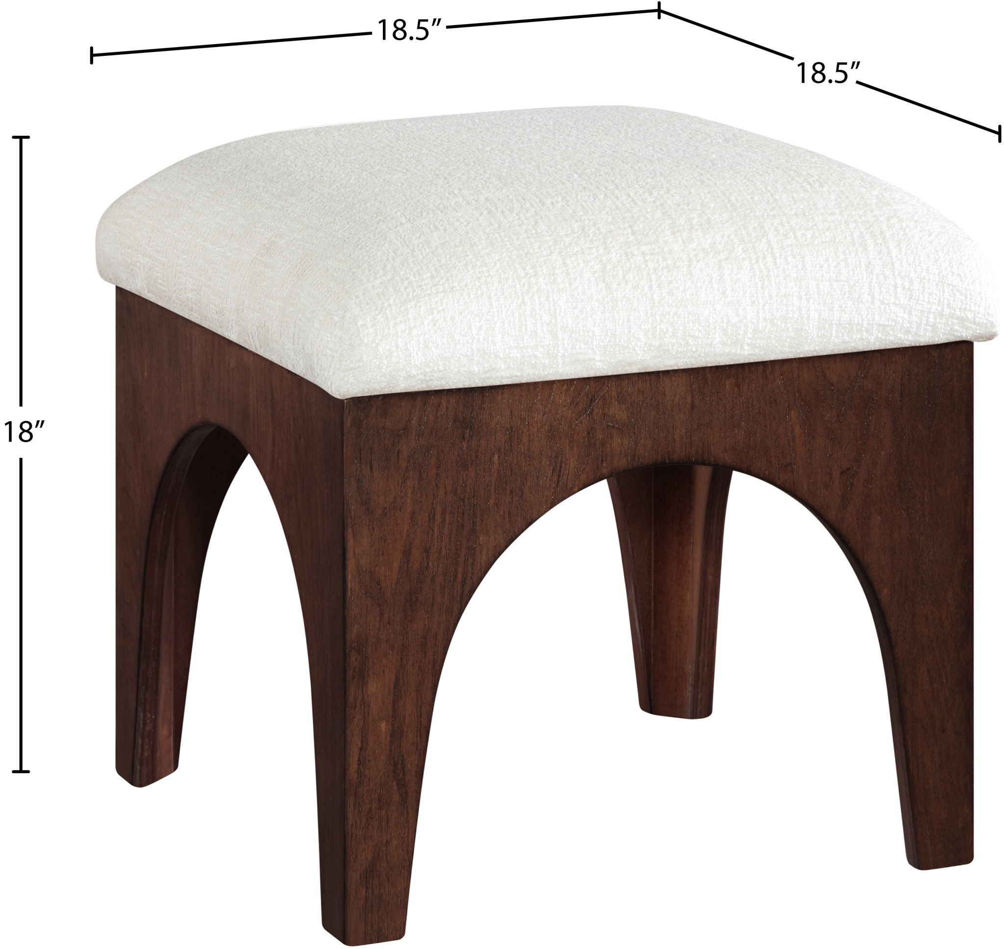 Lawson - Chenille Fabric Upholstered Ottoman - Walnut Base