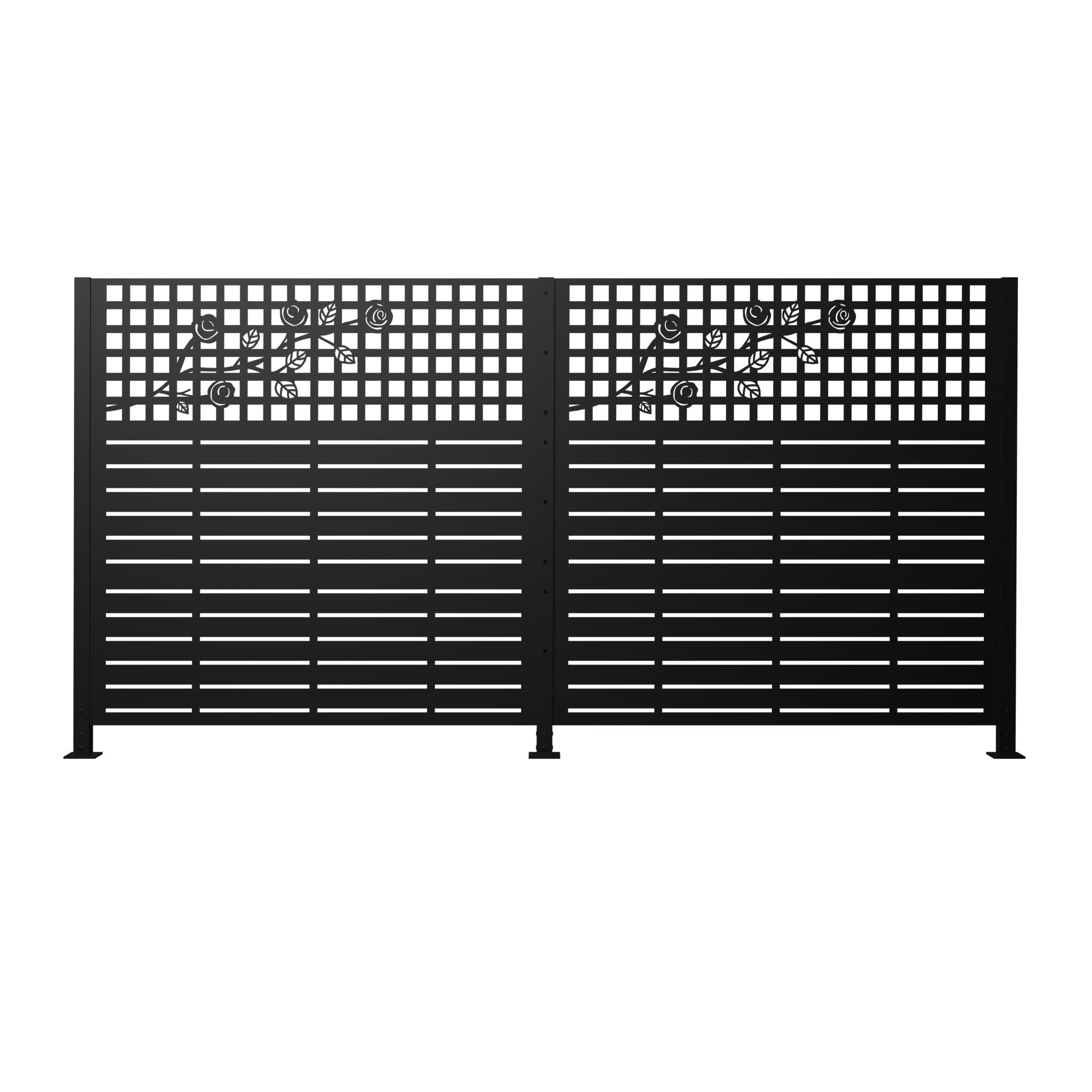 2 Panels Privacy Screen, Outdoor Privacy Panels, Trash Can Enclosure, Air Conditioner Fence - Black