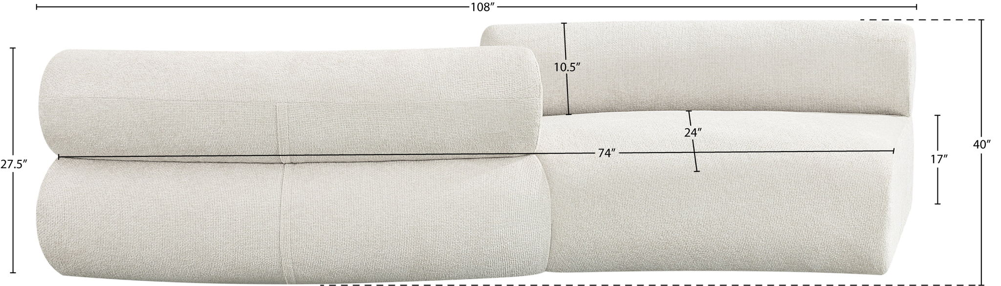 Bale - 2 Piece Curved Modular Sofa