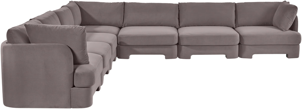Hammond - Velvet Performance Fabric Upholstered 7 Piece Corner Sectional