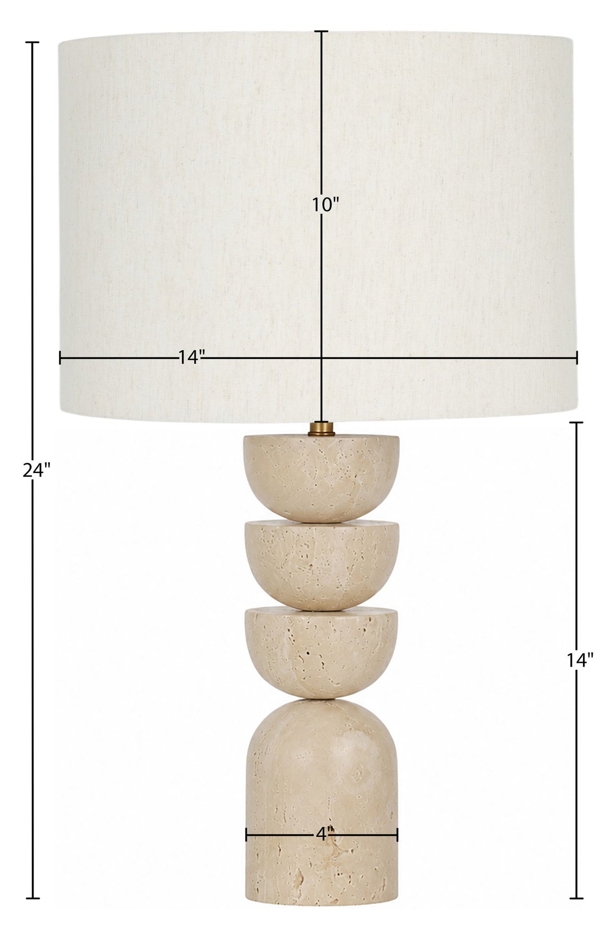 Opus - Travertine, Linen Textured Fabric And Brass Table Lamp - Travertine