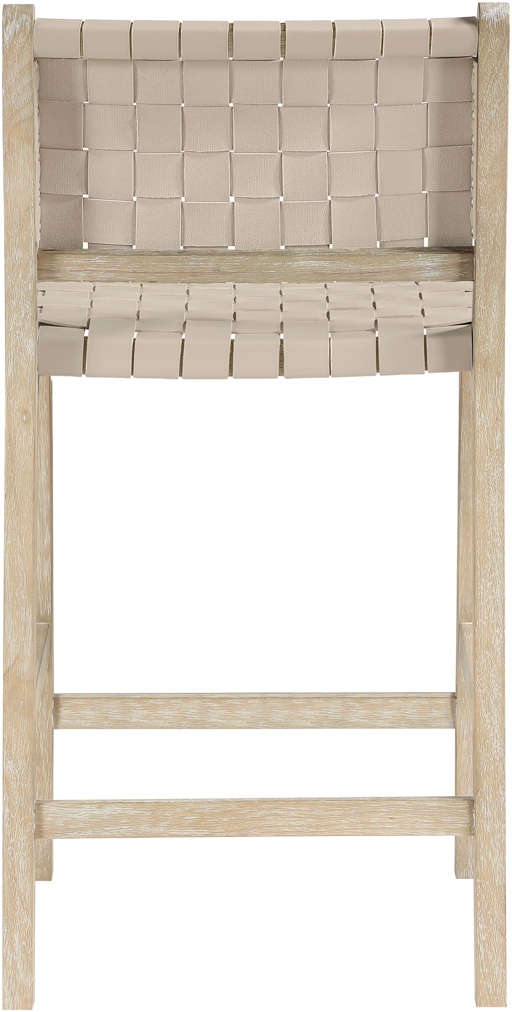 Entwine - Vegan Leather Upholstered Counter Stool - Painted Natural