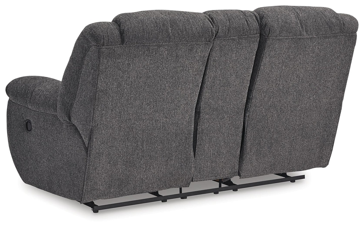 Foreside - Dbl Reclining Loveseat with Console - Charcoal