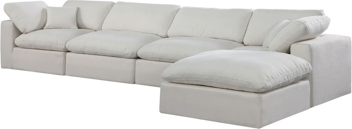 Comfy - 5 Piece Linen Modular Sectional With Chaise
