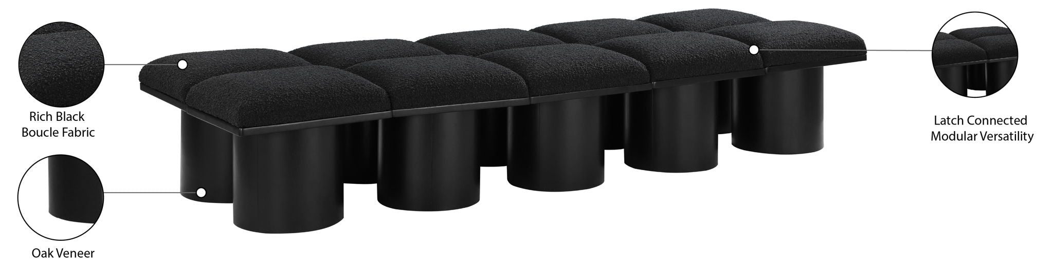 Pavilion - 10 Piece Modular Bench With Black Base