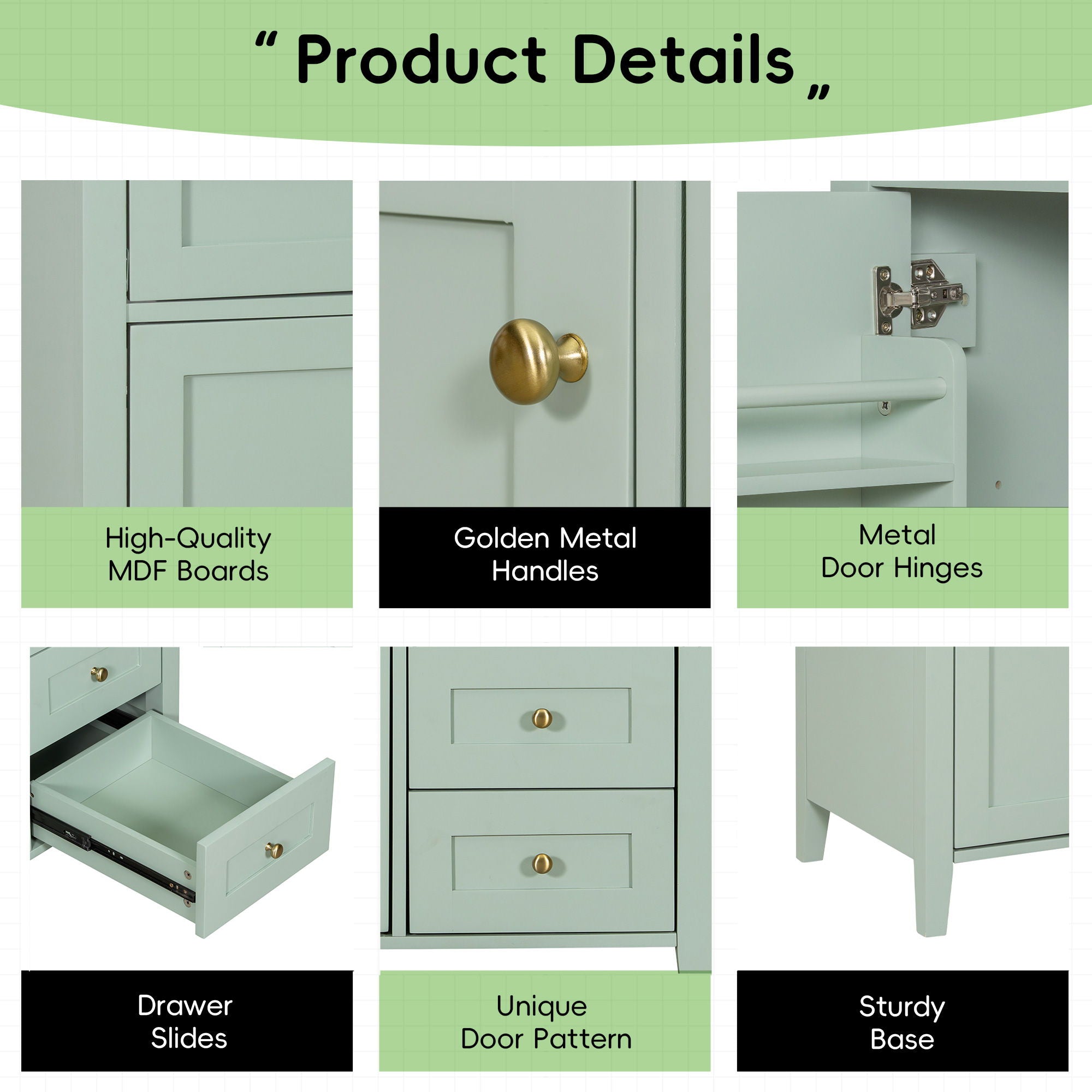 Bathroom Vanity With Sink, Cabinet With 3 Drawers And Adjustable Shelf