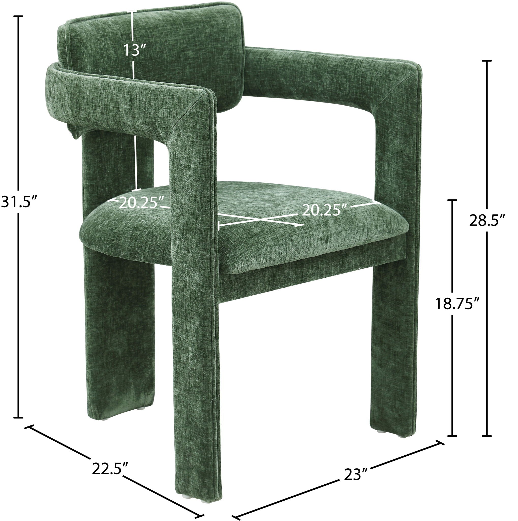 Brenda - Chenille  Dining Chair (Set of 2)