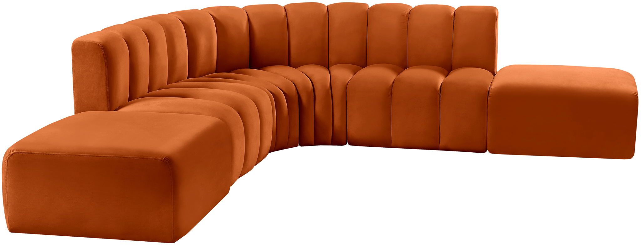 Arc - Velvet 6 Piece Corner Modular Sofa