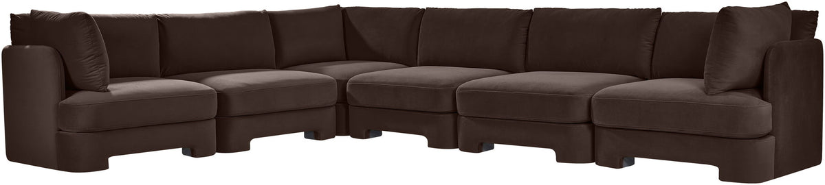 Hammond - Velvet Performance Fabric Upholstered 6 Piece Corner Sectional