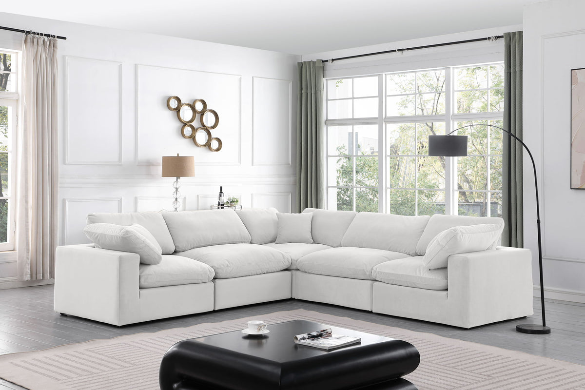Comfy - 5 Piece Velvet Modular Corner Sectional