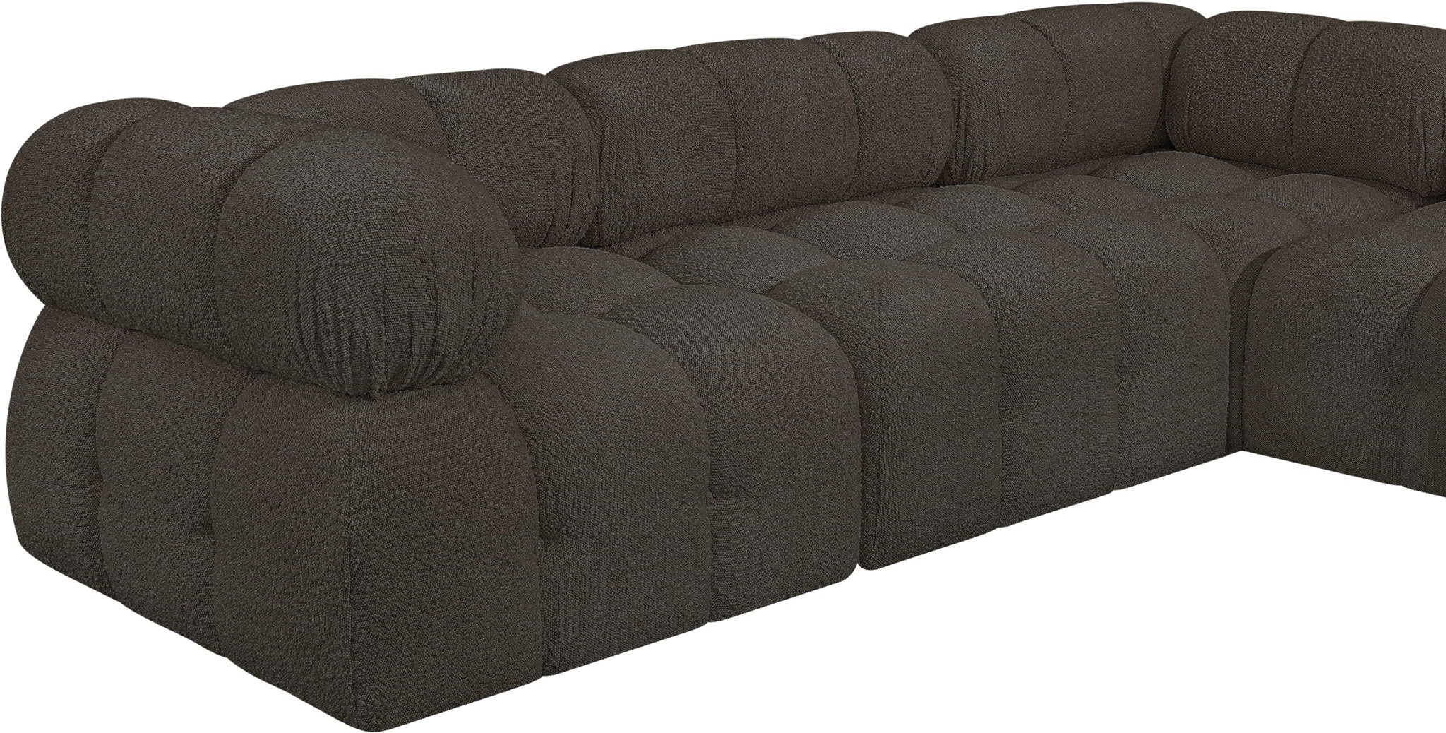 Ames - 7 Piece Boucle Fabric Modular Sectional