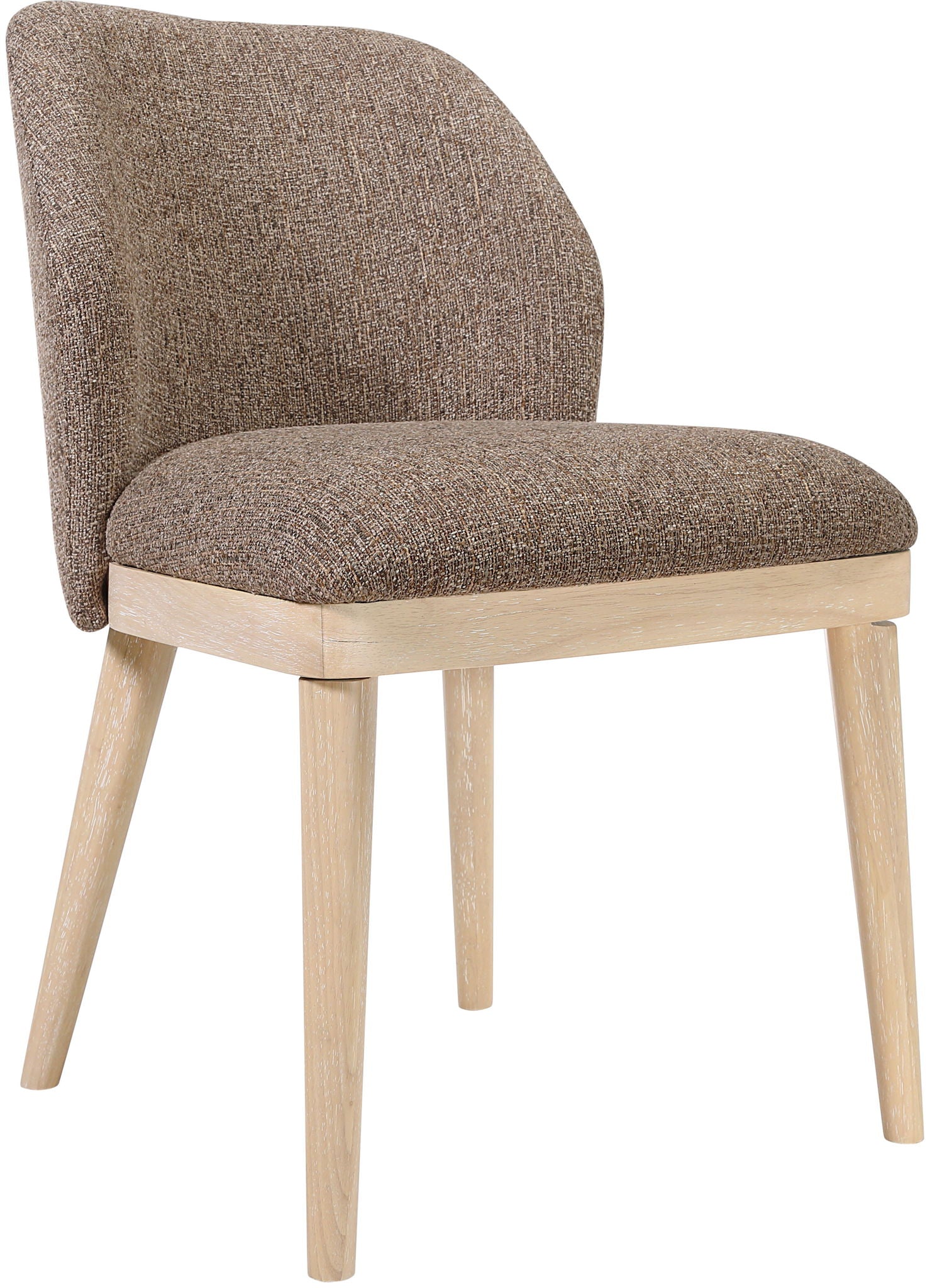 Valeo - Linen Textured Fabric Upholstered Dining Chair (Set of 2) - Painted Natural Base