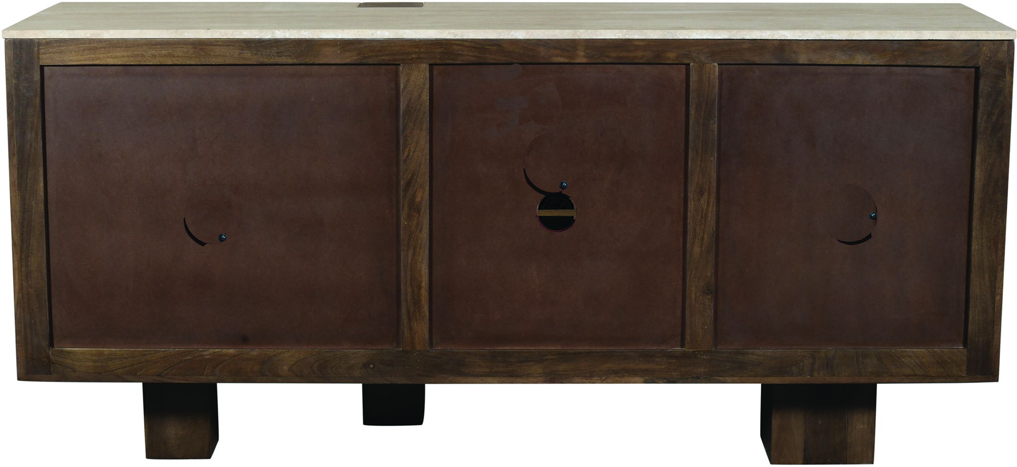 Pietra - Travertine And Mango Wood Sideboard / Buffet - Brown / Beige