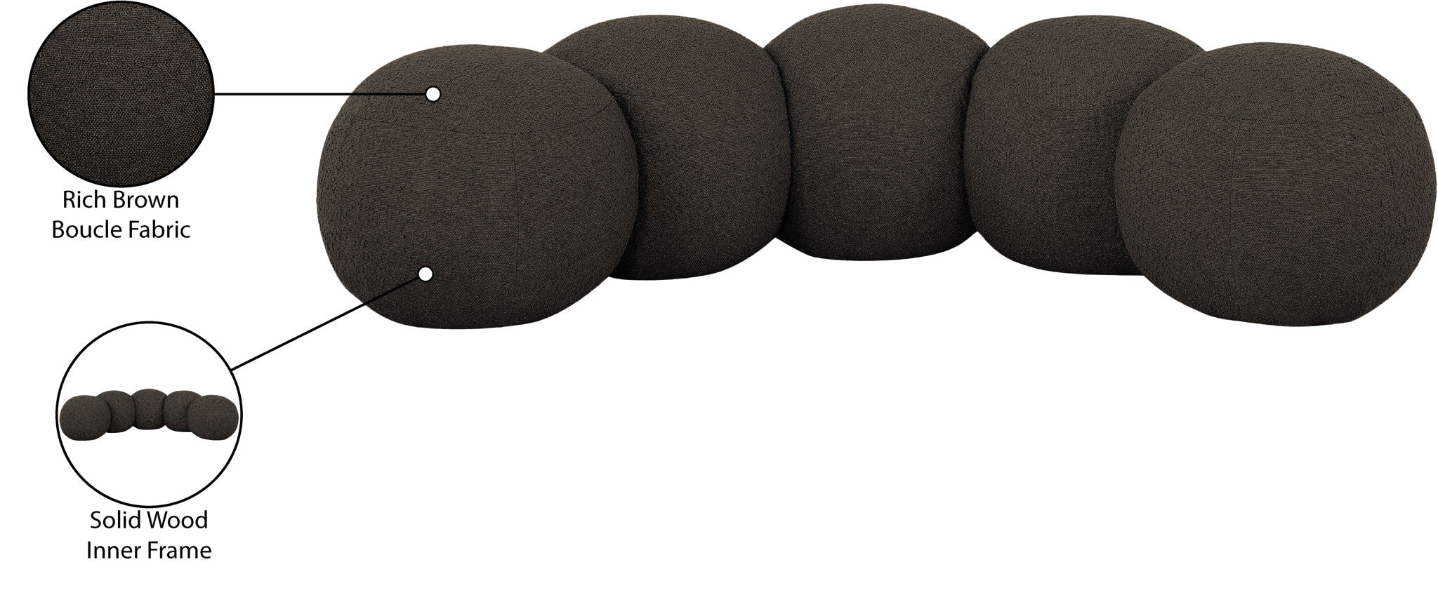 Apollo - Boucle Fabric Bench