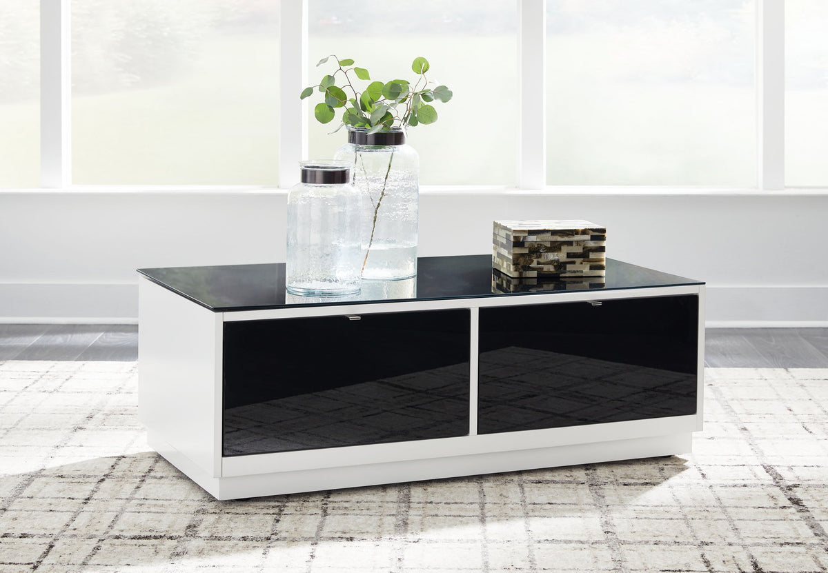 Gardoni - Rectangular Cocktail Table - White / Black