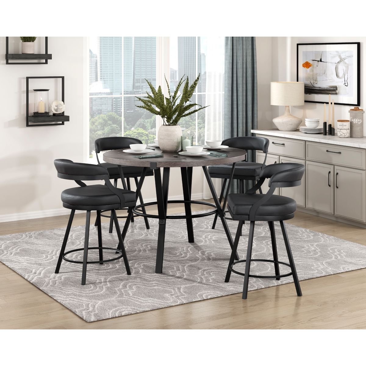 Crowley - Counter Height Table - Black