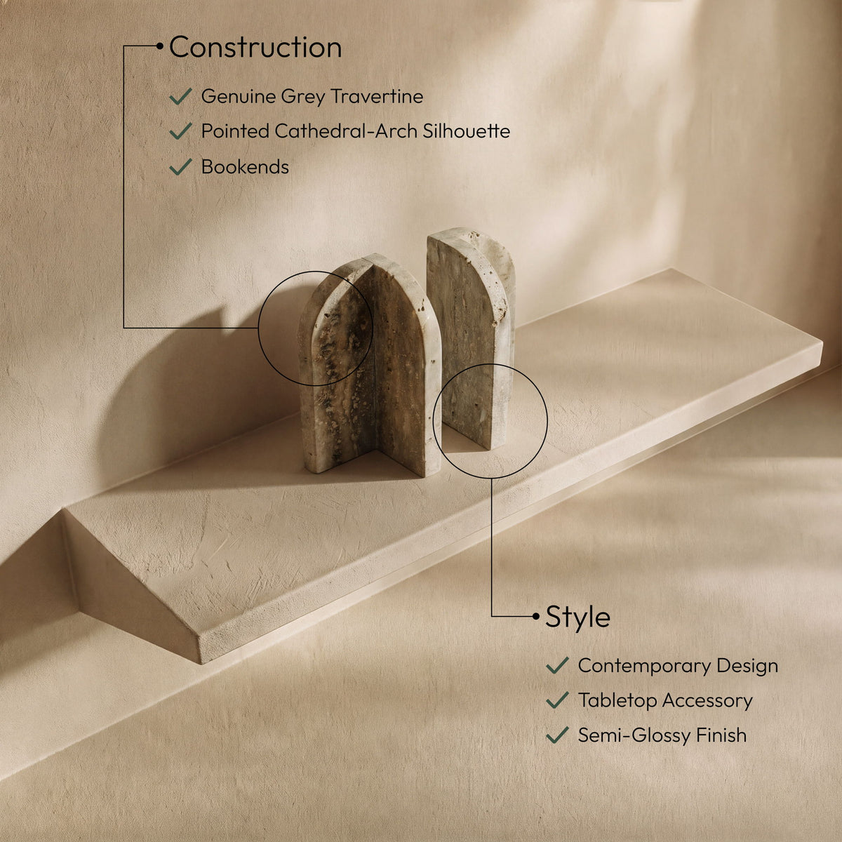 Dufresne - Genuine Marble Bookend