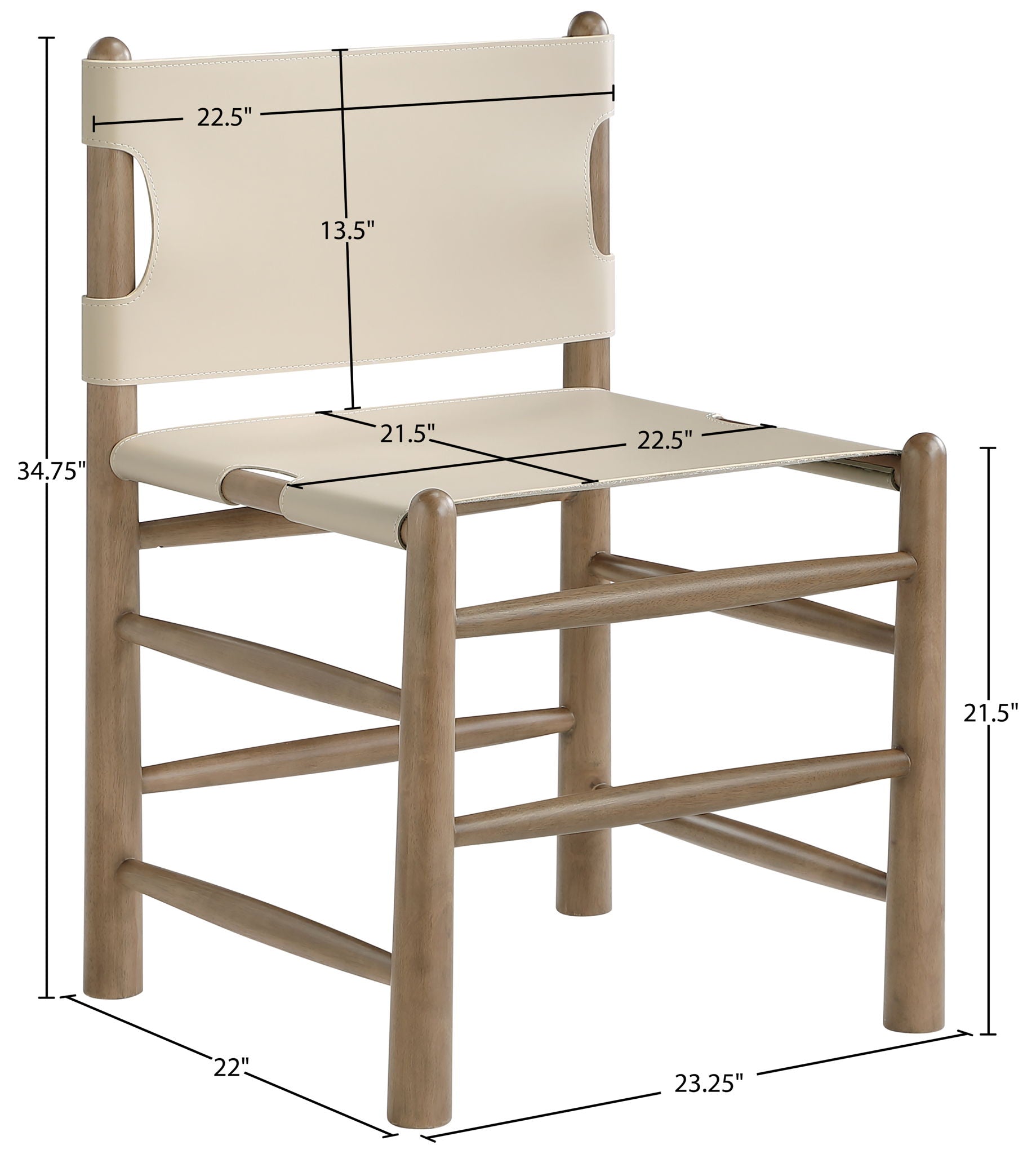 Santos - Vegan Leather Upholstered Dining Chair With Stained Brown Base (Set of 2)