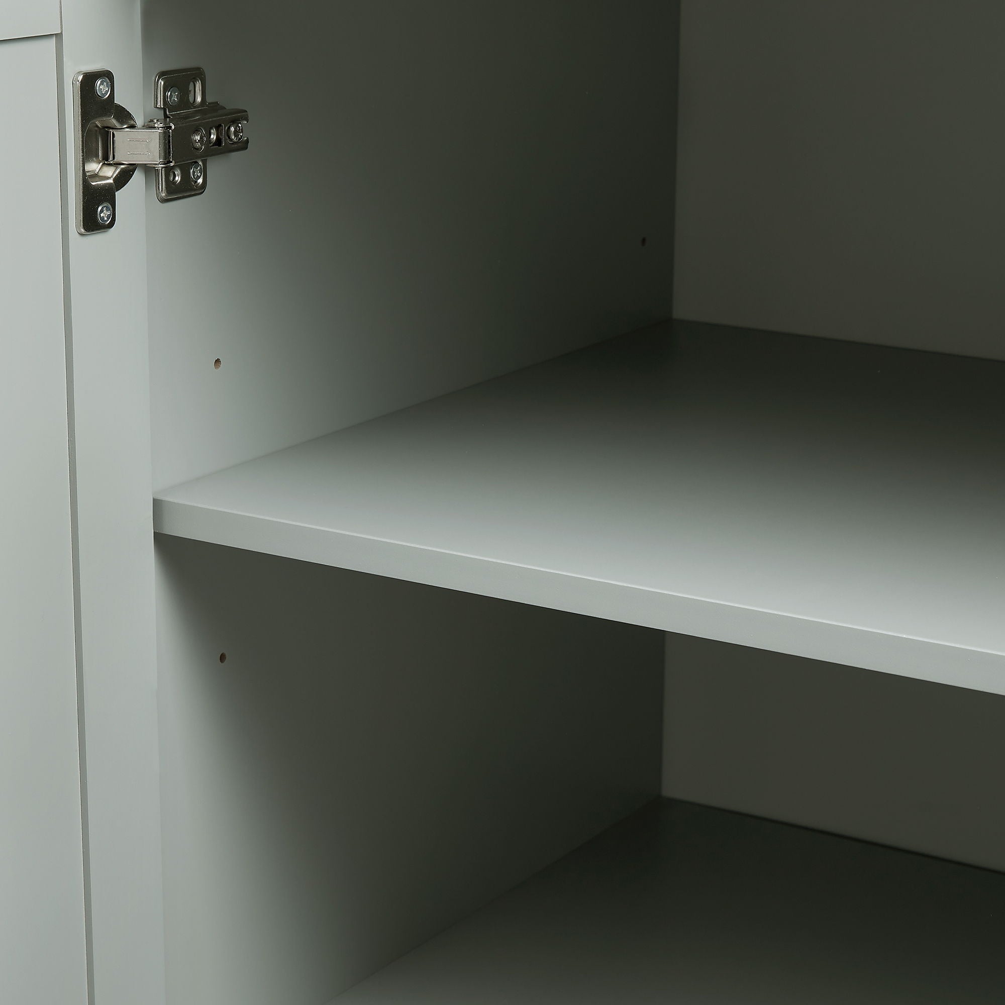 Tall And Wide Storage Cabinet With Doors, 3 Drawers