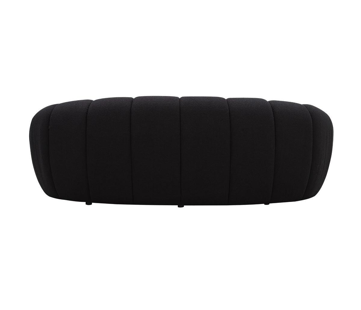Yolonda - Modern Curved Black Fabric Loveseat