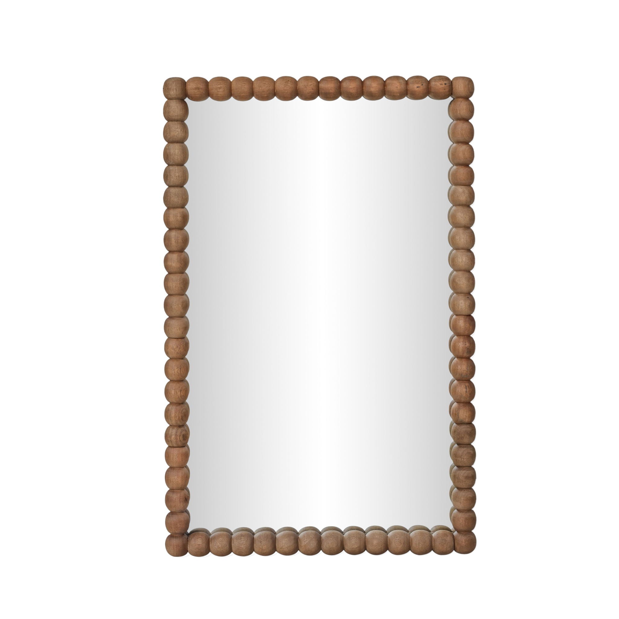 Cheyanne - 29" x 44" Carved Solid Wood Rectangular Wall Mirror - Natural