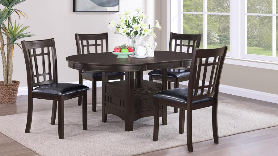 Lavon 5-piece Oval Extension Leaf Dining Set Espresso