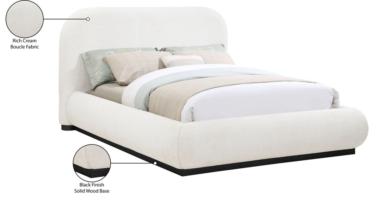Vaughn - Boucle Bed With Black Base