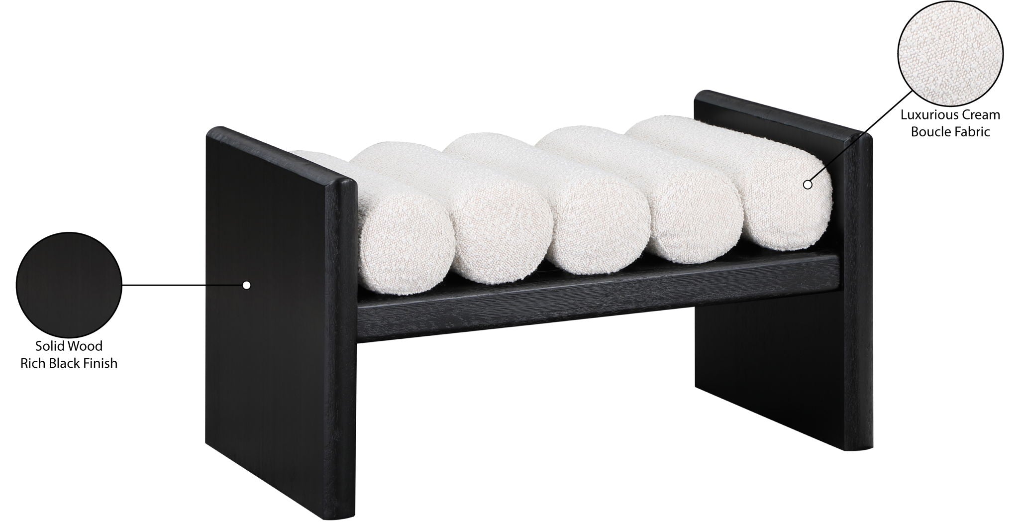 Waverly - Bench With Black Frame