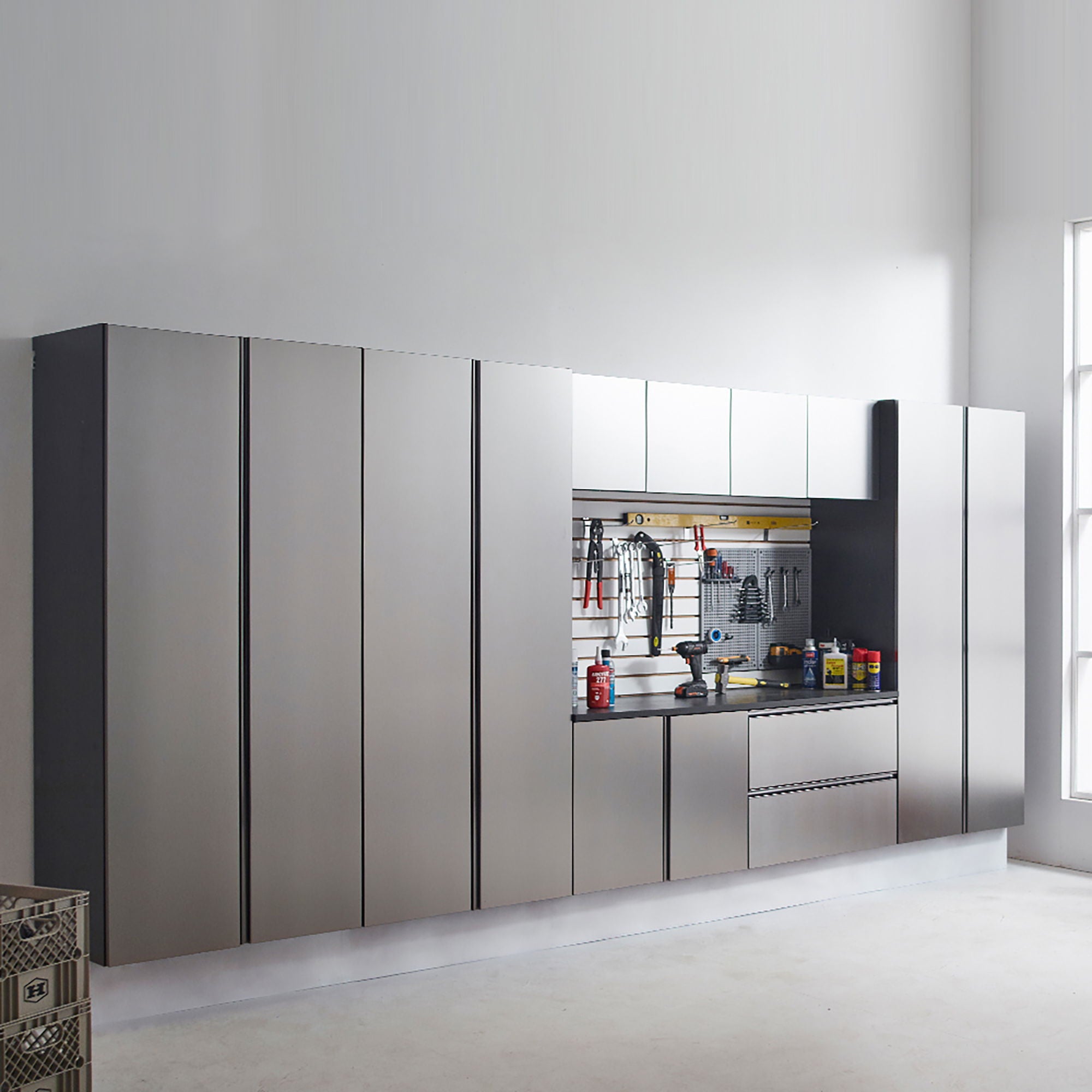 Nova Series - Door Wall Mounted Garage Cabinet, Soft Closing - Dark Gray