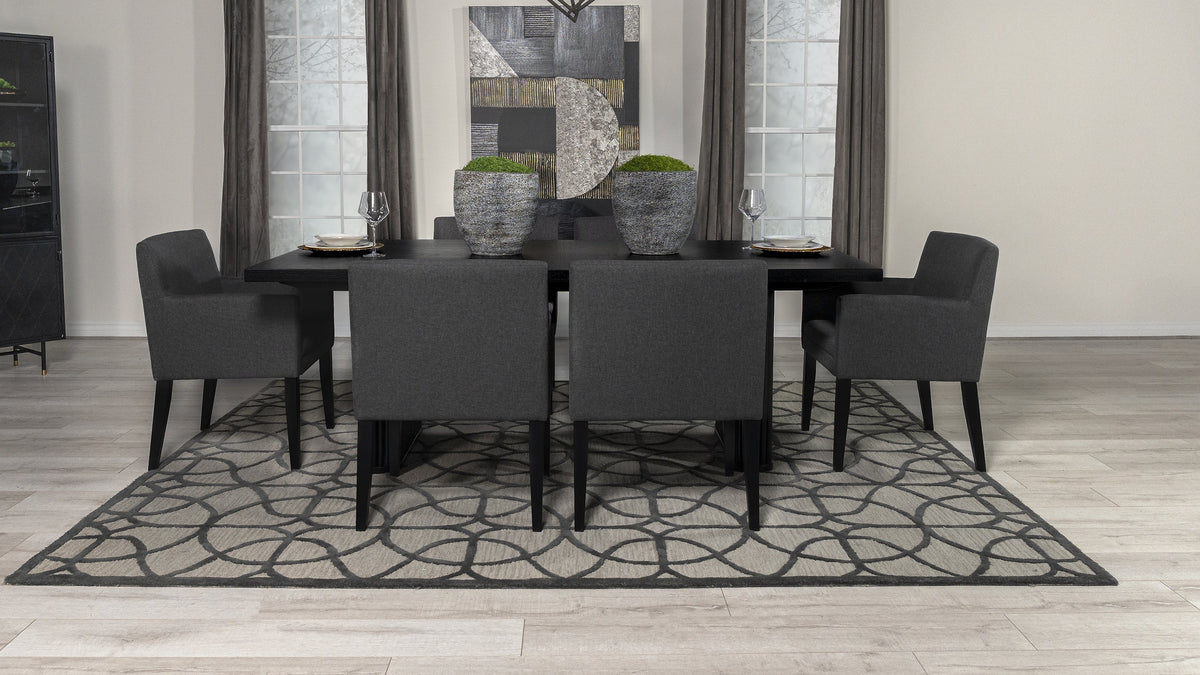 Catherine 7-Piece Rectangular Dining Set in Black