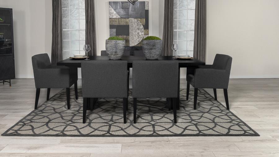 Catherine 7-piece Rectangular Dining Table Set Black