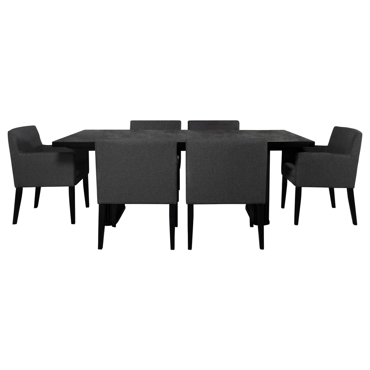 Catherine 7-Piece Rectangular Dining Set in Black
