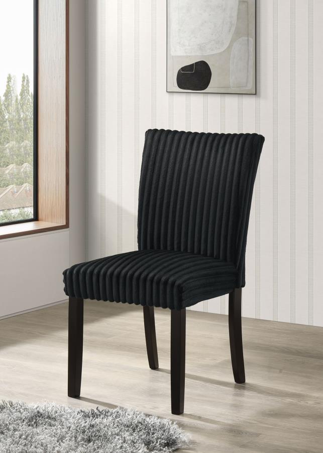 Dermott Upholstered Parson Dining Side Chair Black (Set of 2)