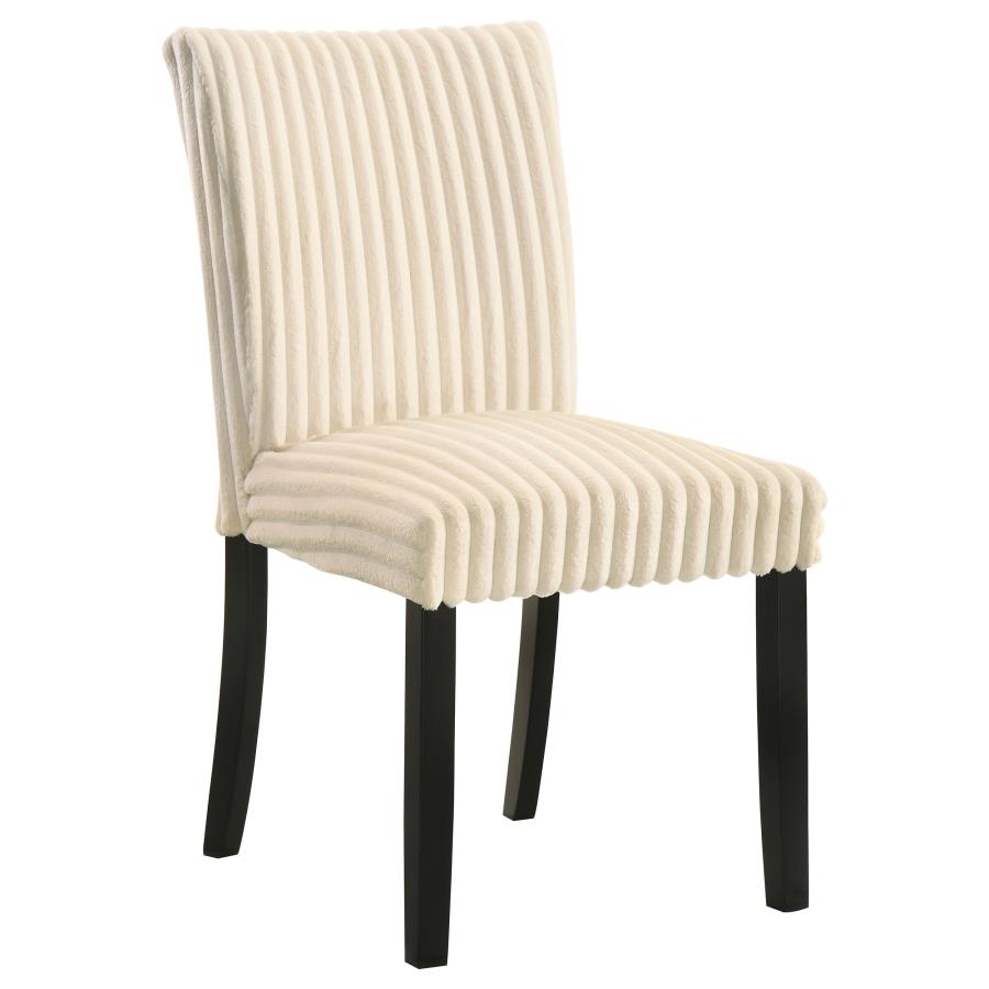 Dermott Upholstered Parson Dining Side Chair Cream (Set of 2)