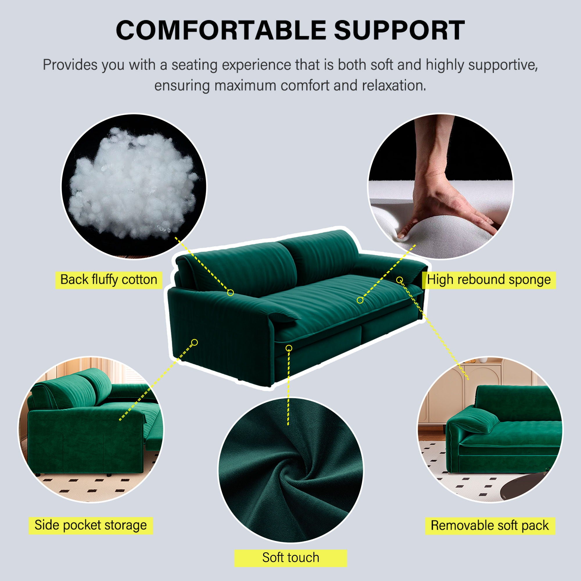 Queen Pull Out 3 In 1 Convertible Sleeper Sofa With Side Storage