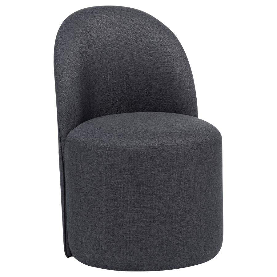 Aubrey Upholstered Barrel Dining Side Chair Charcoal (Set of 2)