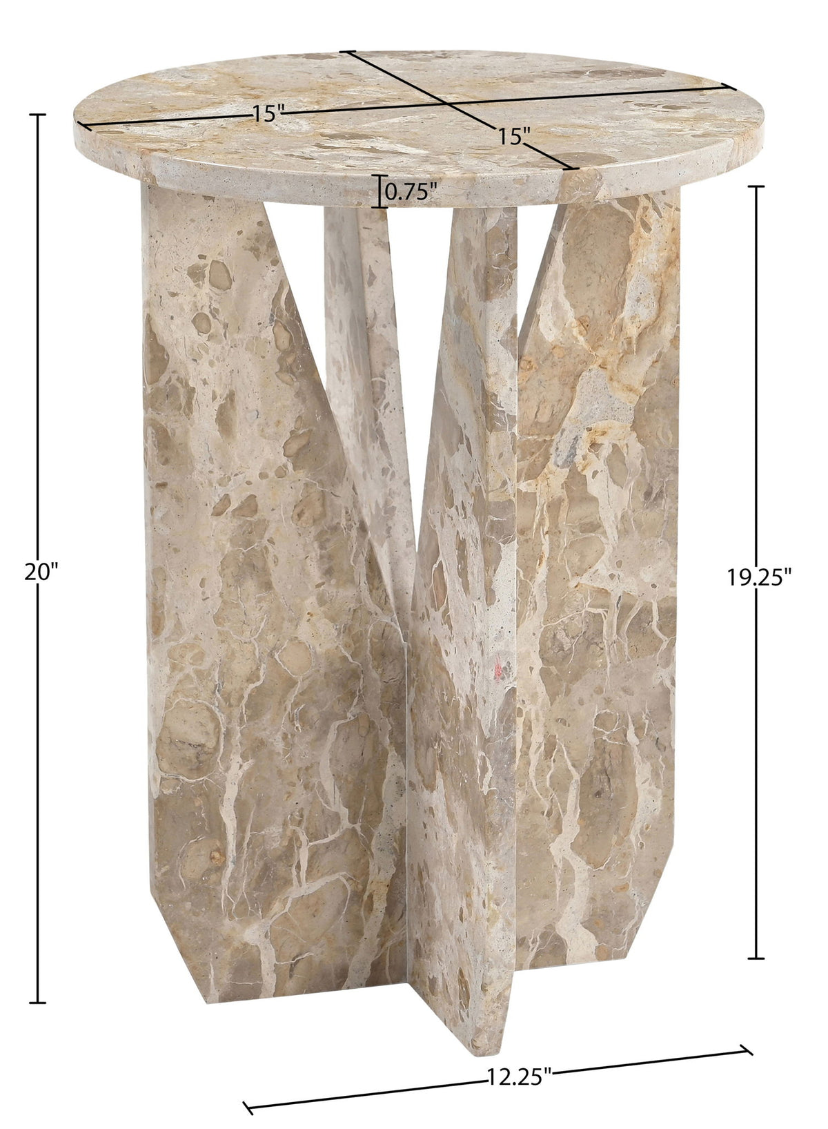 Alba - Genuine Marble End / Side Table