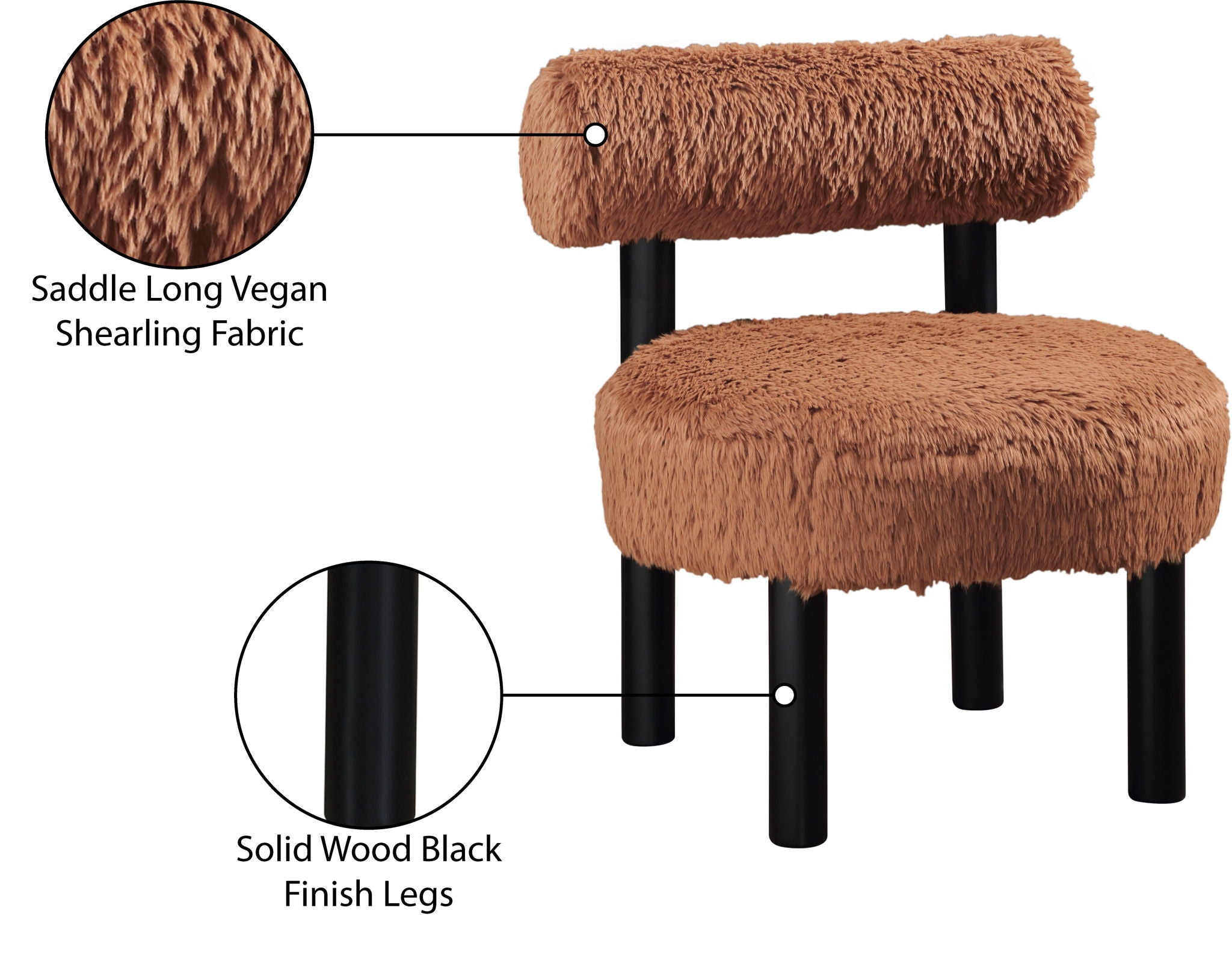 Ambre - Vegan Shearling Fabric Upholstered Accent Chair