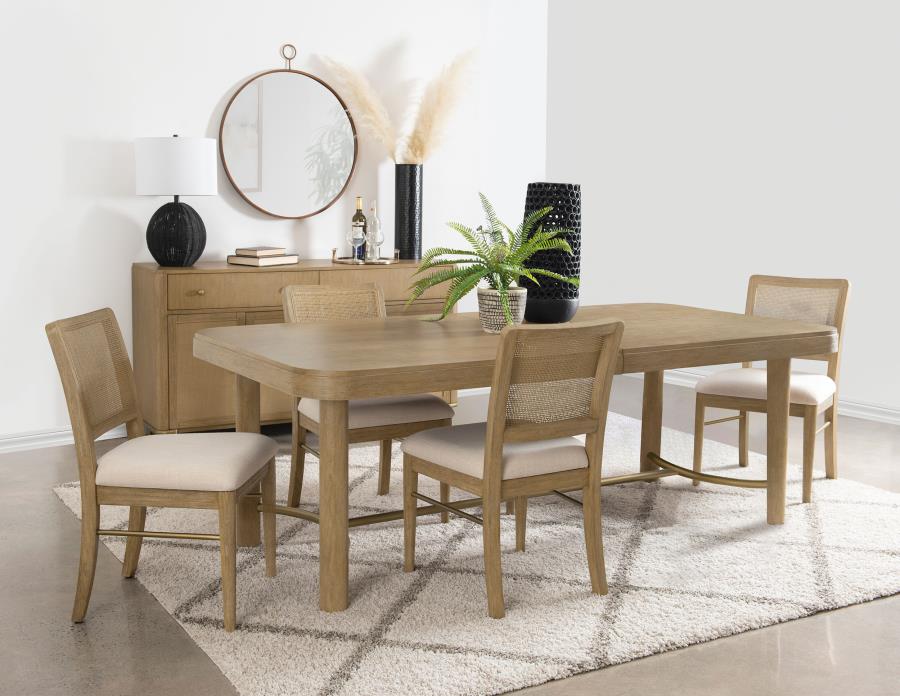 Arini 5-piece Extension Leaf Dining Table Set Sand Wash