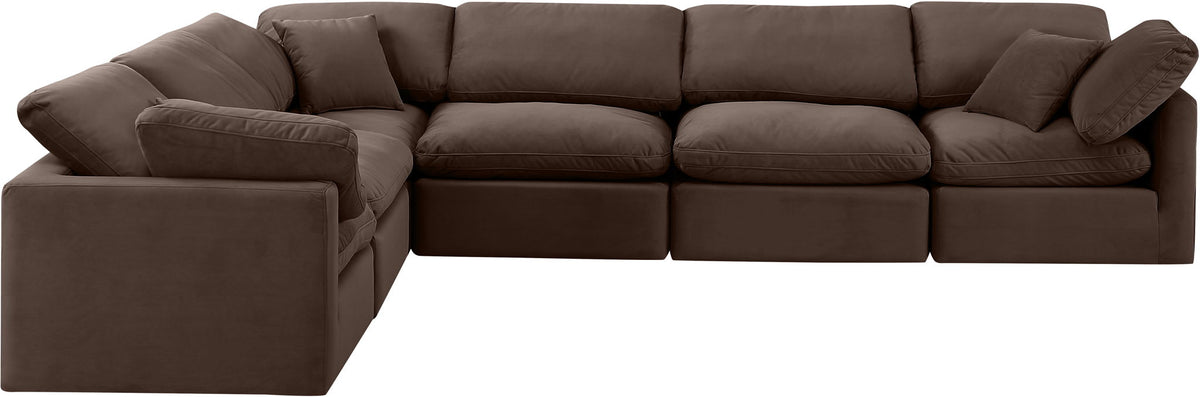 Indulge - Velvet 6 Piece Modular Corner Sectional