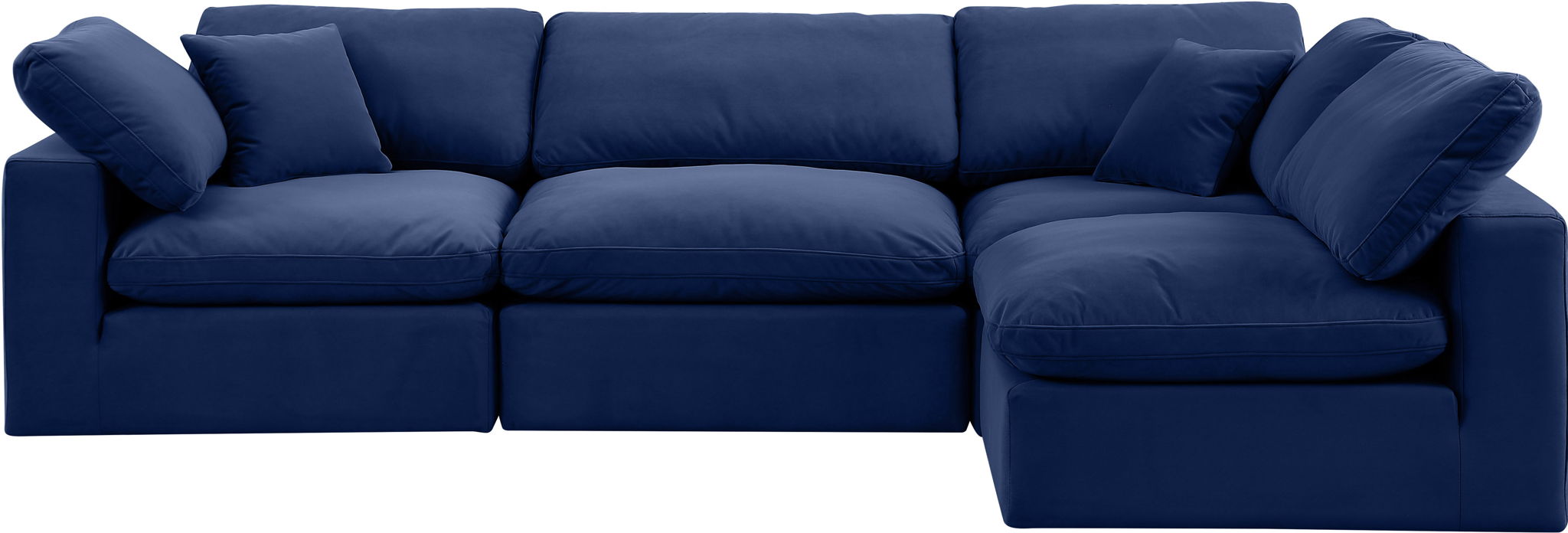 Comfy - 4 Piece Velvet Modular Armless Sectional