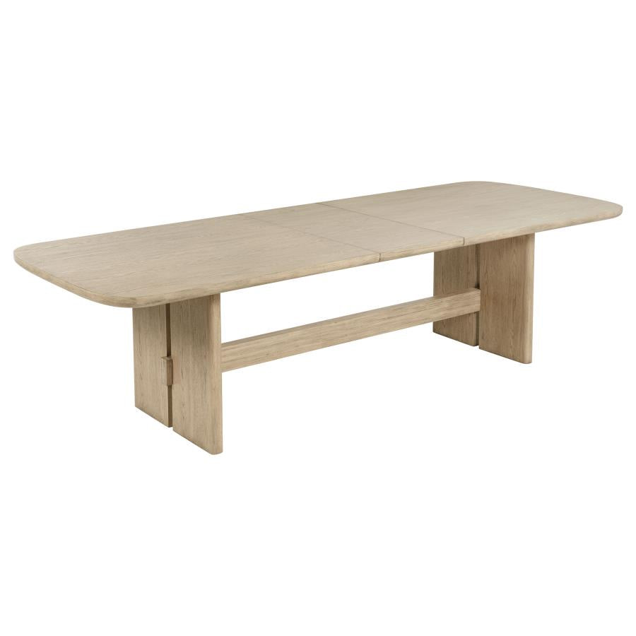 Kailani 110-inch Rectangular Wood Dining Table Beige Oak