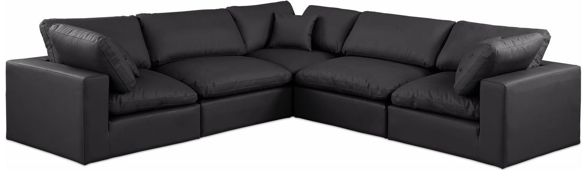 Comfy - 5 Piece Faux Leather Modular Corner Sectional