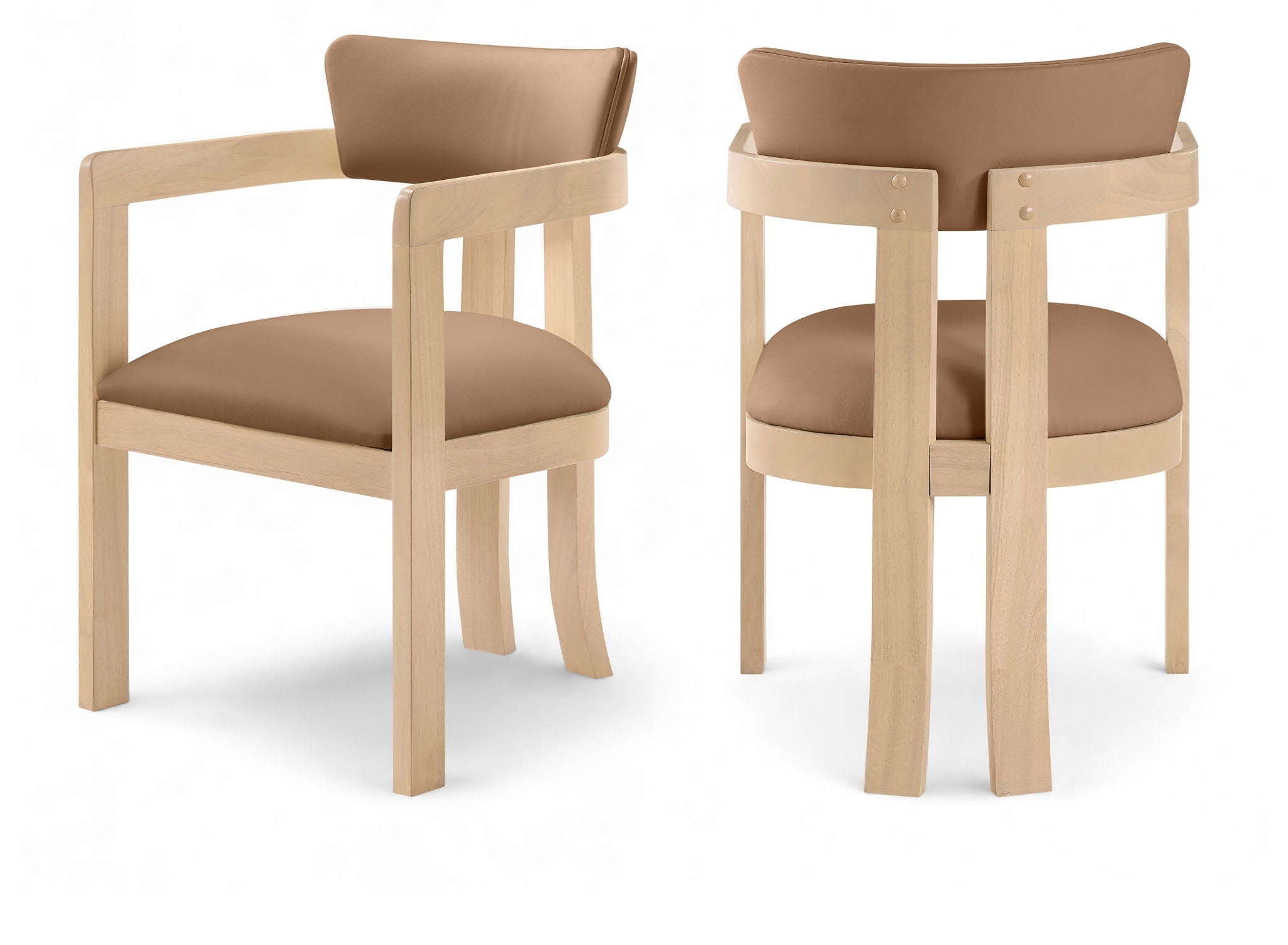 Lavrin - Vegan Leather Dining Arm Chair (Set of 2) - Natural Base