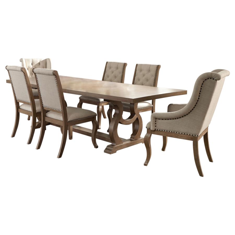 Brockway 7-piece Extension Leaf Dining Set Barley Brown