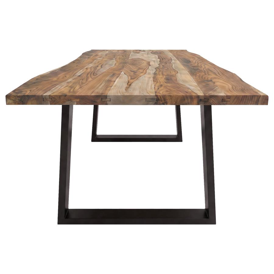 Selwyn 80-inch Live Edge Solid Wood Dining Table Light Sheesham