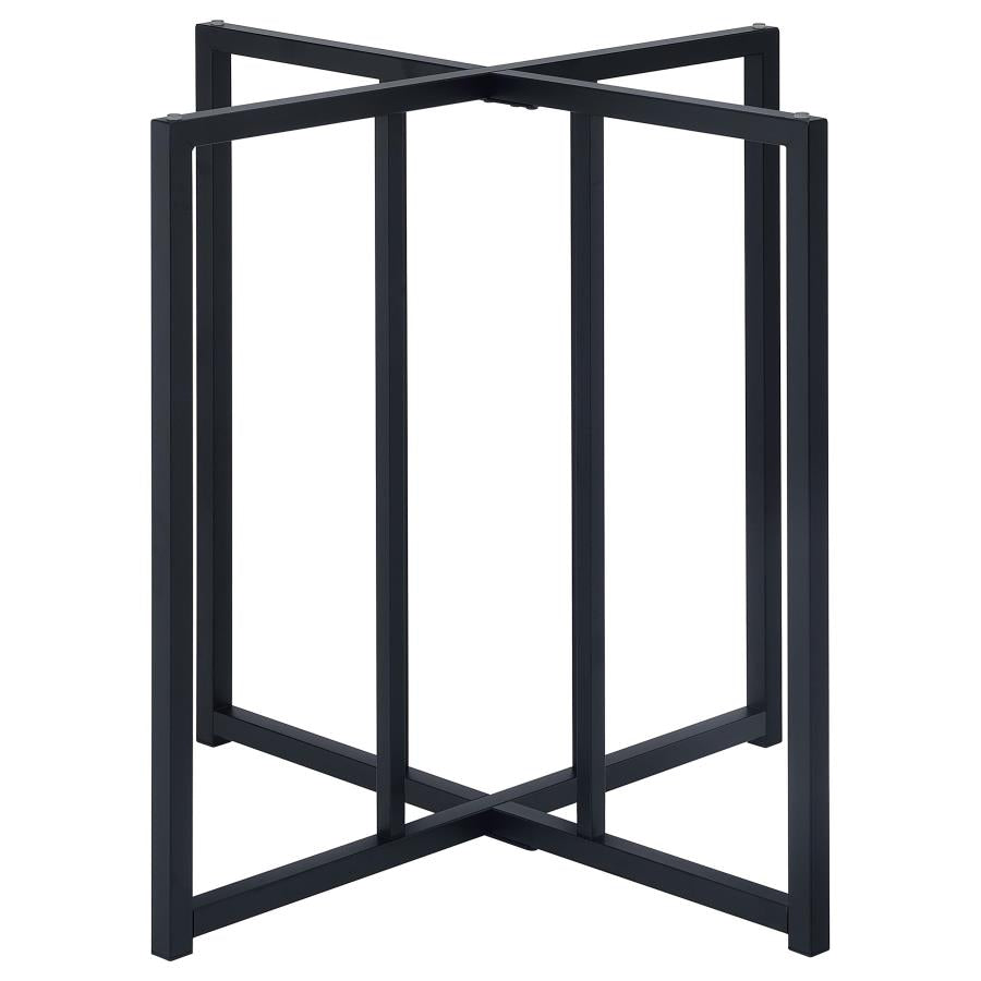 Pace Geometric Metal Dining Table Base Matte Black