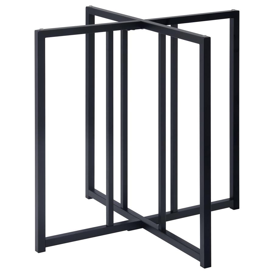 Pace Geometric Metal Dining Table Base Matte Black