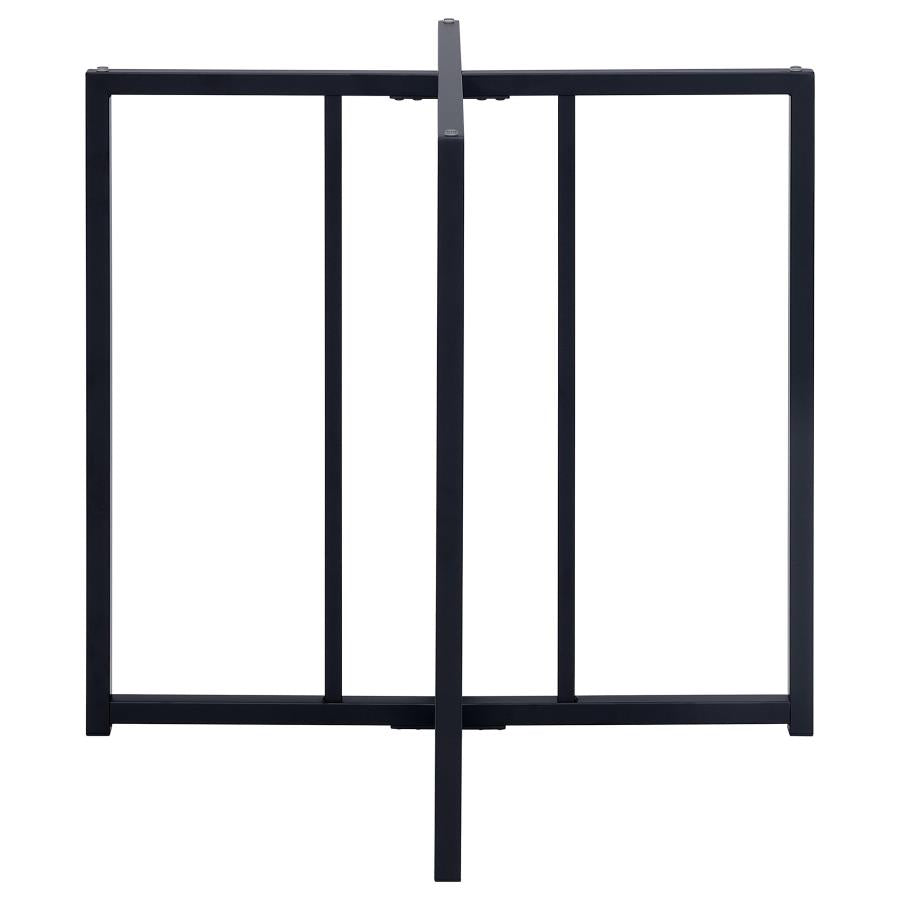 Pace Geometric Metal Dining Table Base Matte Black