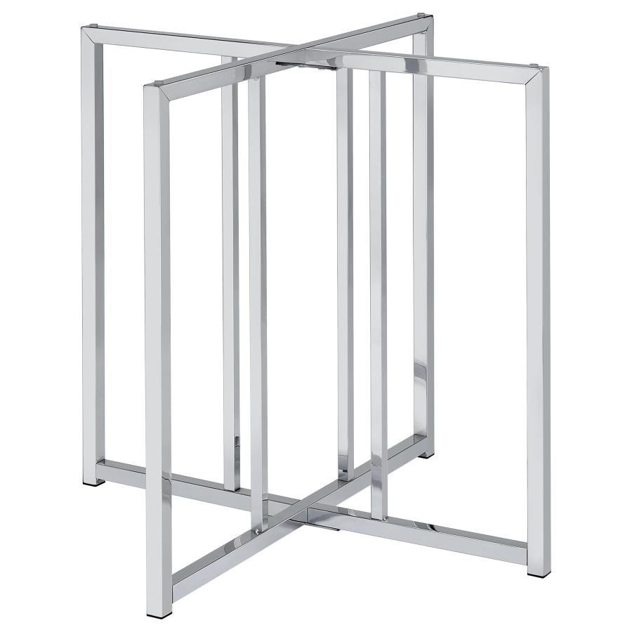 Pace Geometric Metal Dining Table Base Chrome